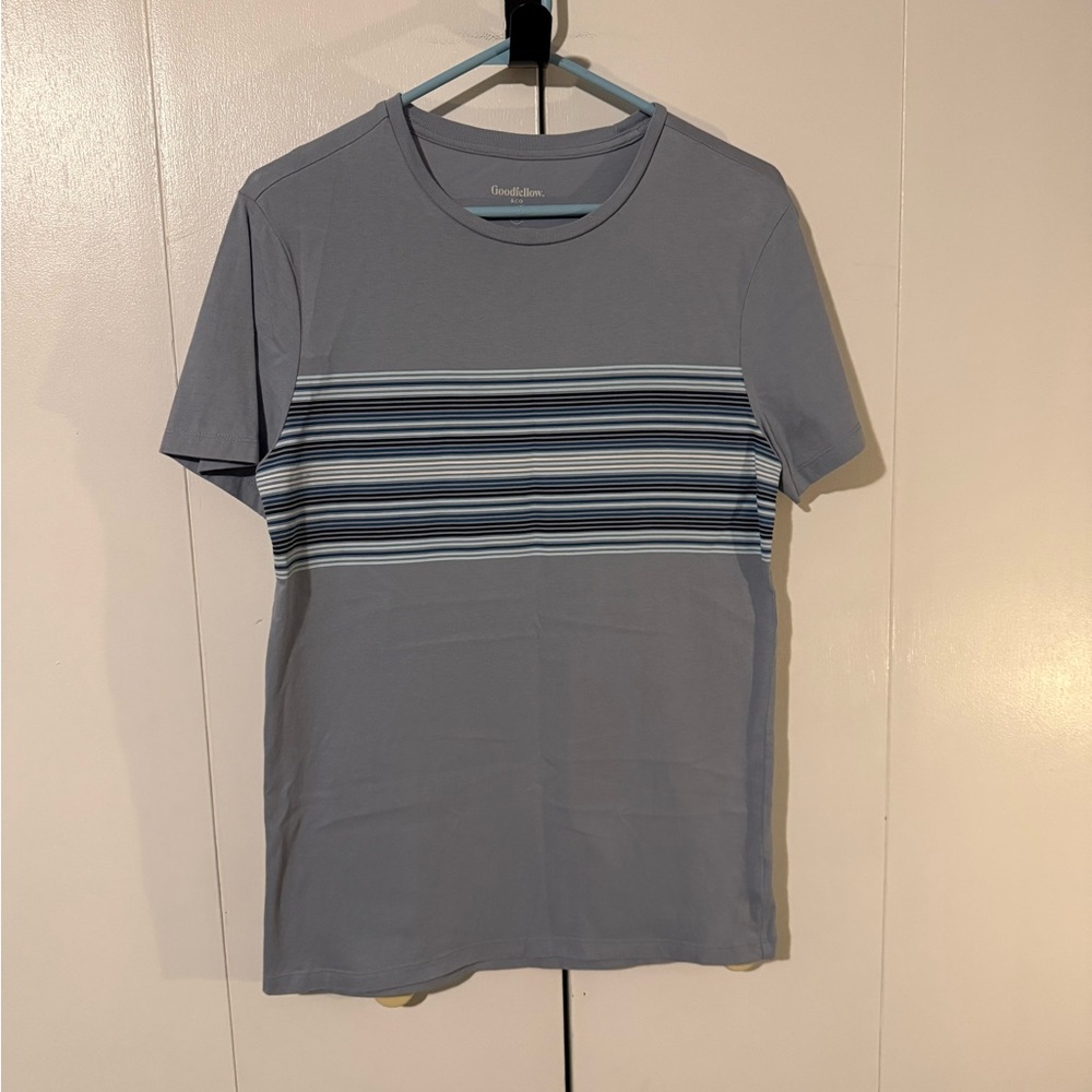 Goodfellow & Co Blue Striped Short Sleeve Tee